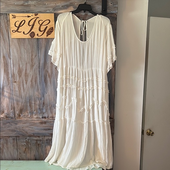 Free People White Maxi Dress with Button Accents - Picture 7 of 12